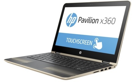 HP Pavilion x360 13-U100NE Convertible Touch Laptop - Core i3 2.4GHz 4GB 500GB+8GB Shared Win10 13.3inch FHD Gold HP Pavilion x360 13-U100NE Convertible Touch Laptop - Core i3 2.4GHz 4GB 500GB+8GB Shared Win10 13.3inch FHD Gold