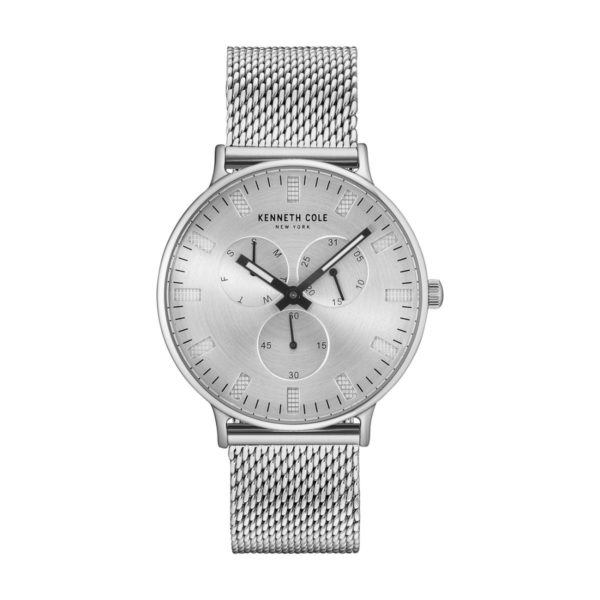 Kenneth Cole Dress Sport Watch For Men with Silver Stainless Steel Bracelet Kenneth Cole Dress Sport Watch For Men with Silver Stainless Steel Bracelet