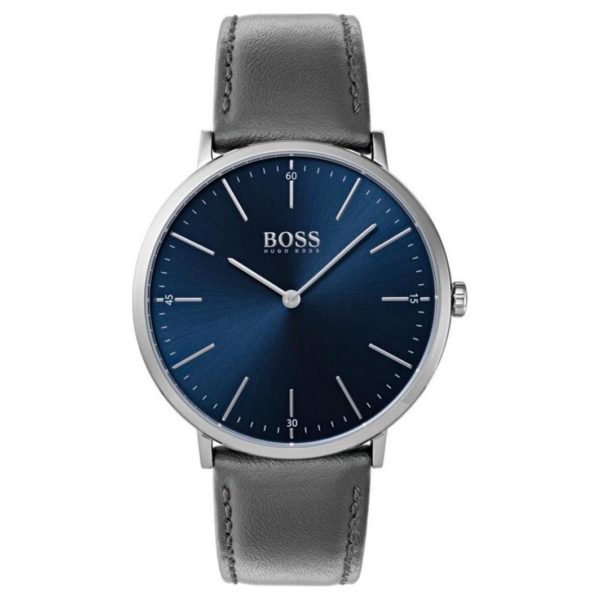 Hugo Boss Horizon Watch For Men with Grey Leather Strap Hugo Boss Horizon Watch For Men with Grey Leather Strap