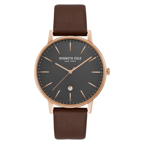 Kenneth Cole Classic Watch For Men with Brown Genuine Leather Strap Kenneth Cole Classic Watch For Men with Brown Genuine Leather Strap