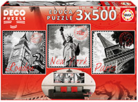 Educa 17096 3x500 Big Cities Deco Puzzle Educa 17096 3x500 Big Cities Deco Puzzle
