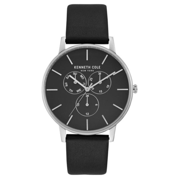 Kenneth Cole Dress Sport Watch For Men with Black Genuine Leather Strap Kenneth Cole Dress Sport Watch For Men with Black Genuine Leather Strap