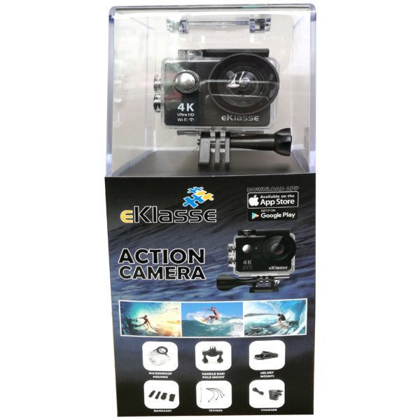 Eklasse EKAC01EG 4K Action Camera With Wi-Fi Black Eklasse EKAC01EG 4K Action Camera With Wi-Fi Black