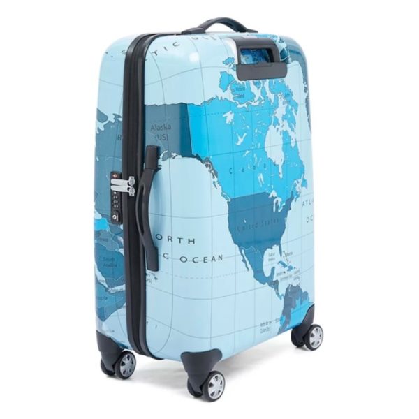Eminent Map Spinner Trolley Luggage Bag Blue 20inch - KF3220BLU Eminent Map Spinner Trolley Luggage Bag Blue 20inch - KF3220BLU
