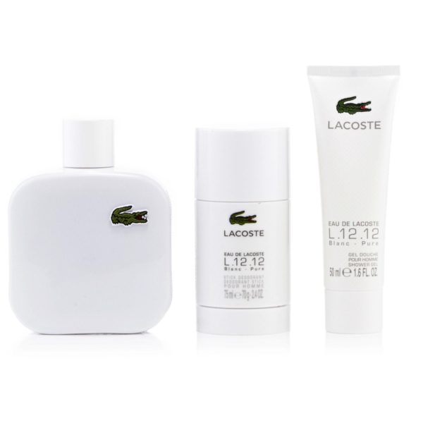 Buy Lacoste L.12.12 Blanc White Perfume Gift Set For Men (Lacoste L.12. ...