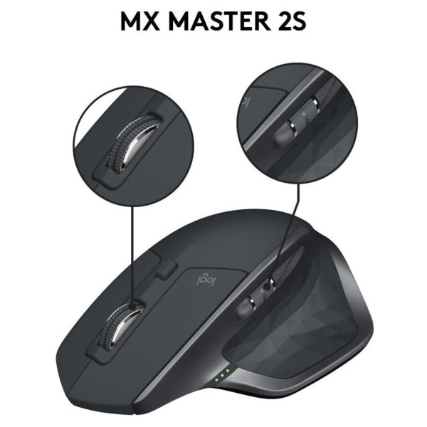Logitech MX Master 2S Wireless Mouse 2.4GHZ Graphite 910005139 Logitech MX Master 2S Wireless Mouse 2.4GHZ Graphite 910005139