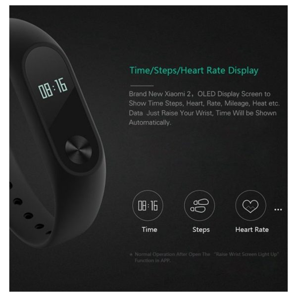 Xiaomi Mi Band 2 Smart Fitness Band Black - XMSH04HM Xiaomi Mi Band 2 Smart Fitness Band Black - XMSH04HM