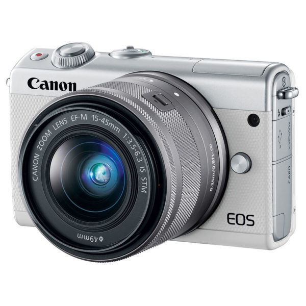 Canon EOS M100 Mirrorless Digital Camera Body White With EF-M15-45 IS STM Lens Canon EOS M100 Mirrorless Digital Camera Body White With EF-M15-45 IS STM Lens