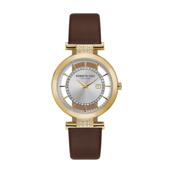 Kenneth Cole Transparency Watch For Women with Brown Dark Genuine Leather Strap Kenneth Cole Transparency Watch For Women with Brown Dark Genuine Leather Strap