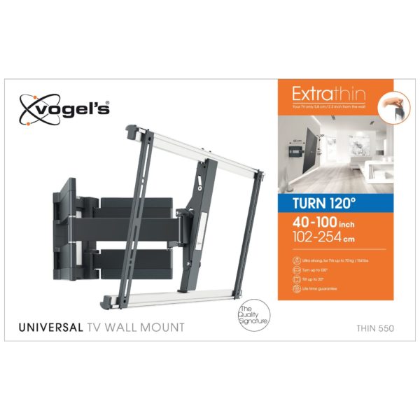 Vogel Extra Thin Rotary TV Wall Mount 40-100inch Black THIN550 Vogel Extra Thin Rotary TV Wall Mount 40-100inch Black THIN550