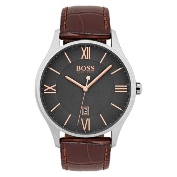 Hugo Boss Governor Watch For Men with Brown Leather Strap Hugo Boss Governor Watch For Men with Brown Leather Strap