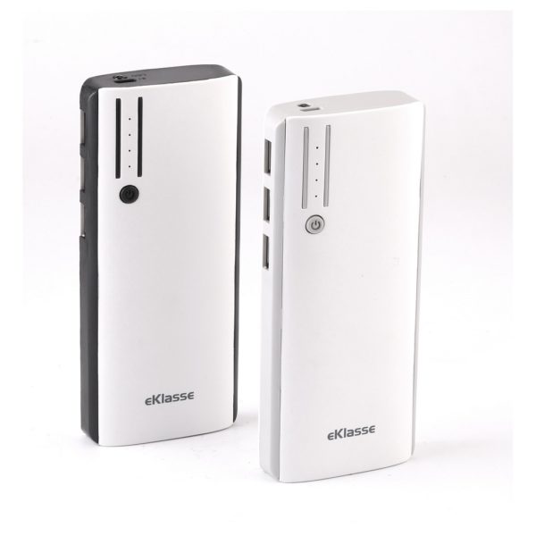 Eklasse EKPB10022BKT 5V/1A 3 USB Power Bank 10000mAh White/Black + EKPB10022BKT 5V/1A 3 USB Power Bank 10000mAh White/Grey Eklasse EKPB10022BKT 5V/1A 3 USB Power Bank 10000mAh White/Black + EKPB10022BKT 5V/1A 3 USB Power Bank 10000mAh White/Grey