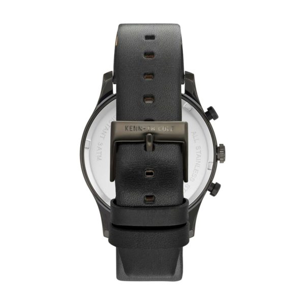 Kenneth Cole Dress Sport Watch For Men with Black Genuine Leather Strap Kenneth Cole Dress Sport Watch For Men with Black Genuine Leather Strap