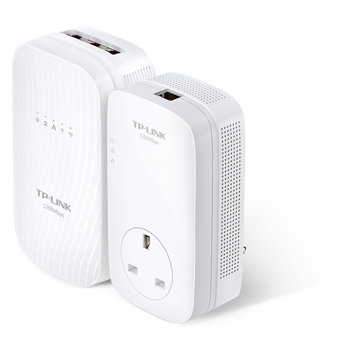 TP-Link TLWPA8730KIT AV1200 Gigabit Power Line AC1750 Wi-Fi Kit With AC Pass Through
