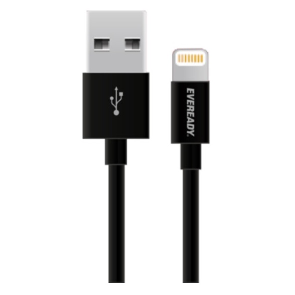 Eveready Lightning Cable 1m Black - BLIFBK4 Eveready Lightning Cable 1m Black - BLIFBK4