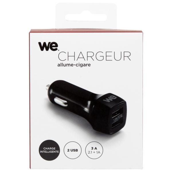 We WEAC2USBN Car Charger 2 USB 3A Black We WEAC2USBN Car Charger 2 USB 3A Black