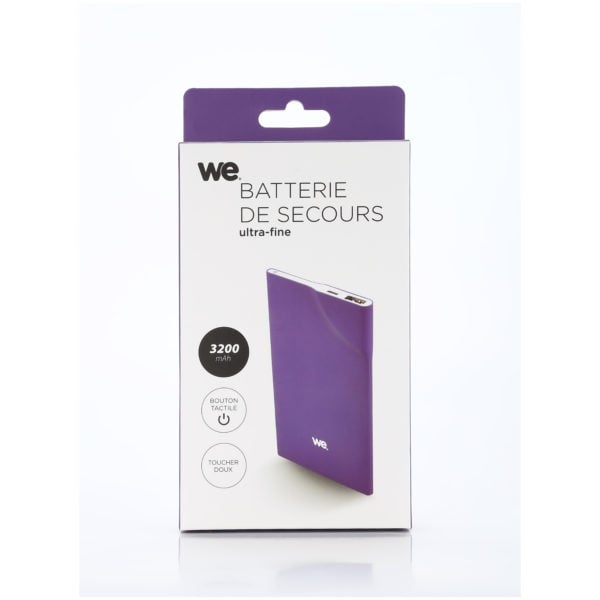 We Power Bank 3200mAh 1USB 1A Ultrathin Purple We Power Bank 3200mAh 1USB 1A Ultrathin Purple