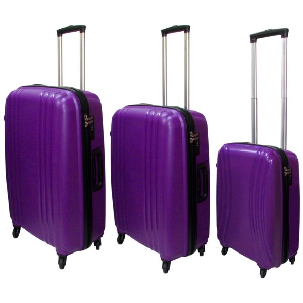 Highflyer THKELVIN3PC Kelvin Trolley Luggage Bag Purple/Black 3pc Set Highflyer THKELVIN3PC Kelvin Trolley Luggage Bag Purple/Black 3pc Set