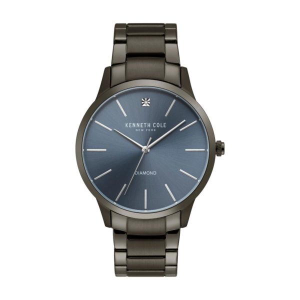 Kenneth Cole Genuine Diamonds Watch For Men with Gun Stainless Steel Bracelet Kenneth Cole Genuine Diamonds Watch For Men with Gun Stainless Steel Bracelet