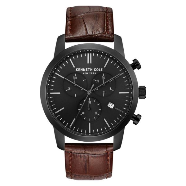 Kenneth Cole Dress Sport Watch For Men with Brown Genuine Leather Strap Kenneth Cole Dress Sport Watch For Men with Brown Genuine Leather Strap