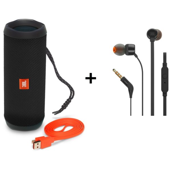 JBL FLIP4 Waterproof Portable Bluetooth Speaker + T110 In Ear Wired Headset JBL FLIP4 Waterproof Portable Bluetooth Speaker + T110 In Ear Wired Headset