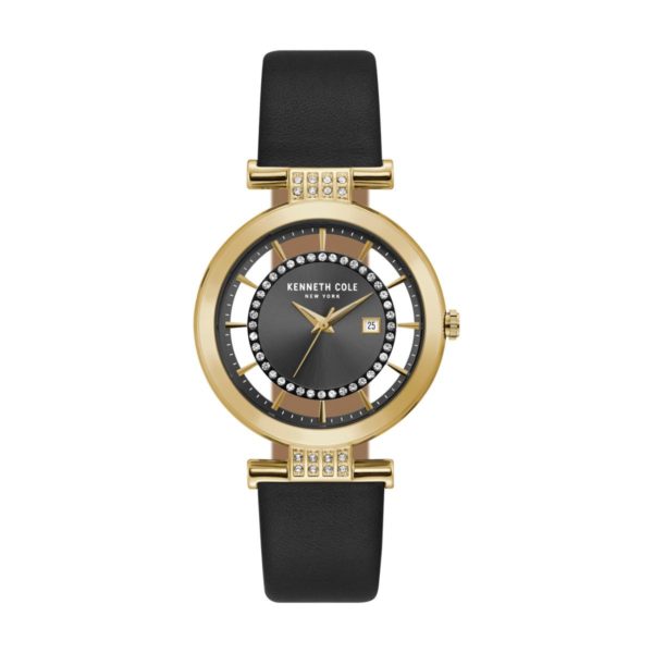 Kenneth Cole Transparency Watch For Women with Black Genuine Leather Strap Kenneth Cole Transparency Watch For Women with Black Genuine Leather Strap