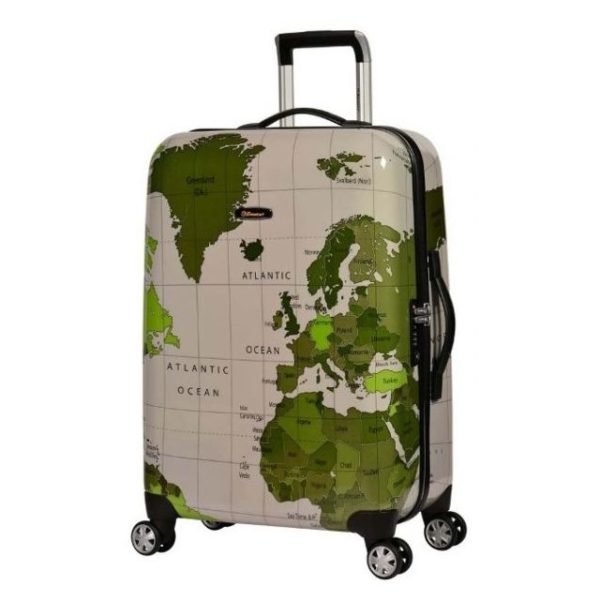 Eminent Map Spinner Trolley Luggage Bag Grey 20inch - KF3220GRY Eminent Map Spinner Trolley Luggage Bag Grey 20inch - KF3220GRY