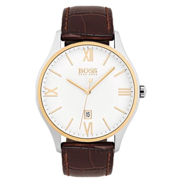 Hugo Boss Governor Watch For Men with Brown Leather Strap Hugo Boss Governor Watch For Men with Brown Leather Strap