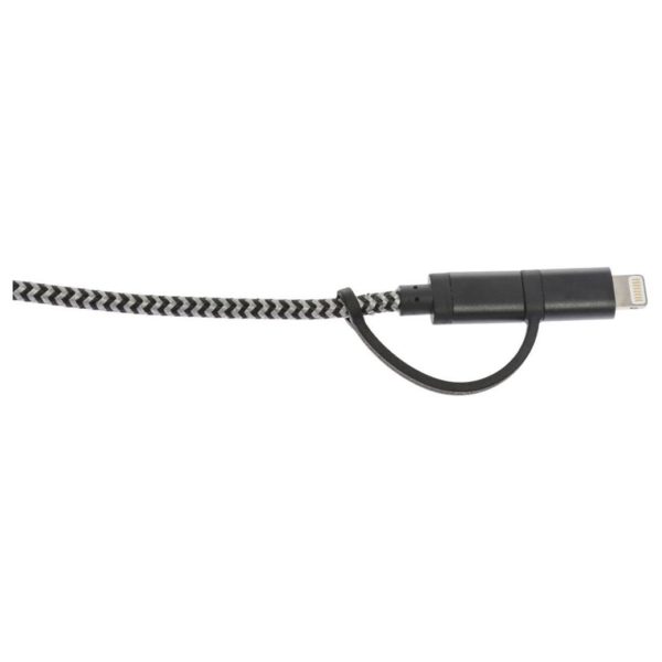 Nushh 2in1 Micro USB Cable With Lightning Adaptor 1M Black/White Nushh 2in1 Micro USB Cable With Lightning Adaptor 1M Black/White
