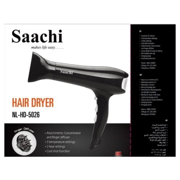 Saachi Hair Dryer NLHD5026BK Saachi Hair Dryer NLHD5026BK