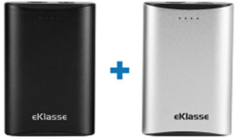 Eklasse EKPB078001B Power Bank I/O 2A 7800mAh Black + EKPB078001B Power Bank I/O 2A 7800mAh Silver Eklasse EKPB078001B Power Bank I/O 2A 7800mAh Black + EKPB078001B Power Bank I/O 2A 7800mAh Silver