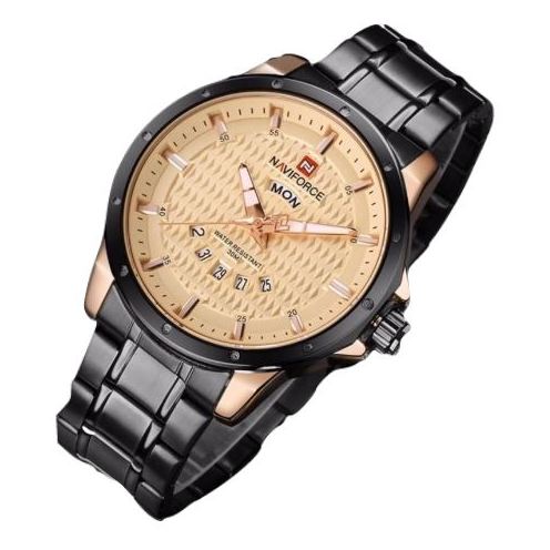 Naviforce Mens Watch Black Gold 9115 Naviforce Mens Watch Black Gold 9115