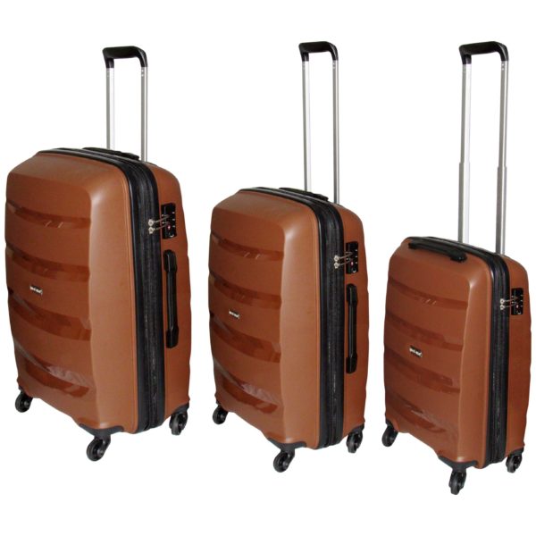 Highflyer Bella Trolley Luggage Bag Brown 3pc Set THBELLA3PC Highflyer Bella Trolley Luggage Bag Brown 3pc Set THBELLA3PC