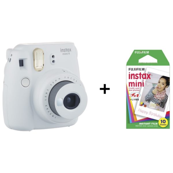 Fujifilm Instax Mini 9 Instant Film Camera Smoky White + 10 Sheets Fujifilm Instax Mini 9 Instant Film Camera Smoky White + 10 Sheets