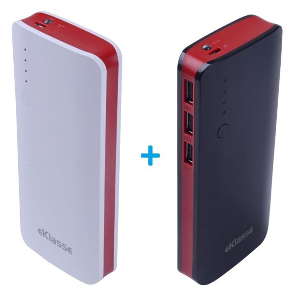 Eklasse EKPB0804BXM Power Bank 8000mAh Black/Red + EKPB0804BXM Power Bank 8000mAh White/Red Eklasse EKPB0804BXM Power Bank 8000mAh Black/Red + EKPB0804BXM Power Bank 8000mAh White/Red