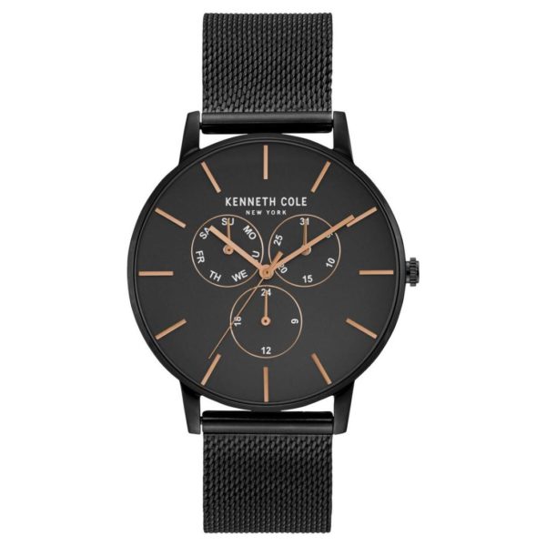 Kenneth Cole Dress Sport Watch For Men with Black Stainless Steel Bracelet Kenneth Cole Dress Sport Watch For Men with Black Stainless Steel Bracelet