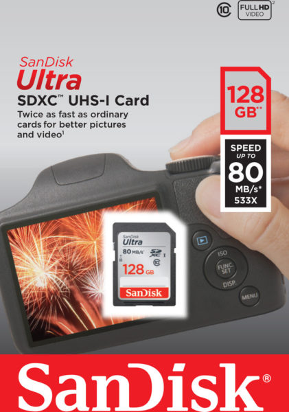 Sandisk SDSDUNC128GGN6IN Ultra SDXC 128GB 80MB/s Class 10 UHS-I Sandisk SDSDUNC128GGN6IN Ultra SDXC 128GB 80MB/s Class 10 UHS-I