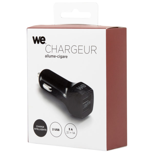 We WEAC2USBN Car Charger 2 USB 3A Black We WEAC2USBN Car Charger 2 USB 3A Black