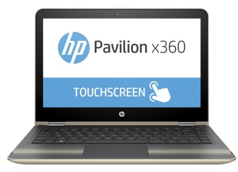 HP Pavilion x360 13-U100NE Convertible Touch Laptop - Core i3 2.4GHz 4GB 500GB+8GB Shared Win10 13.3inch FHD Gold HP Pavilion x360 13-U100NE Convertible Touch Laptop - Core i3 2.4GHz 4GB 500GB+8GB Shared Win10 13.3inch FHD Gold