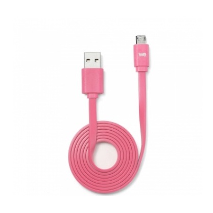 We Flat Reversible Micro USB Cable 1M Fushia We Flat Reversible Micro USB Cable 1M Fushia