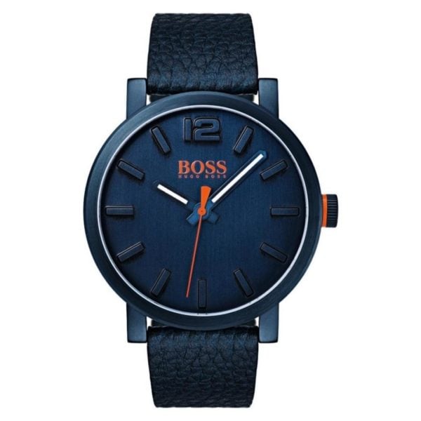 Hugo Boss Bilbao Watch For Men with Blue Leather Strap Hugo Boss Bilbao Watch For Men with Blue Leather Strap