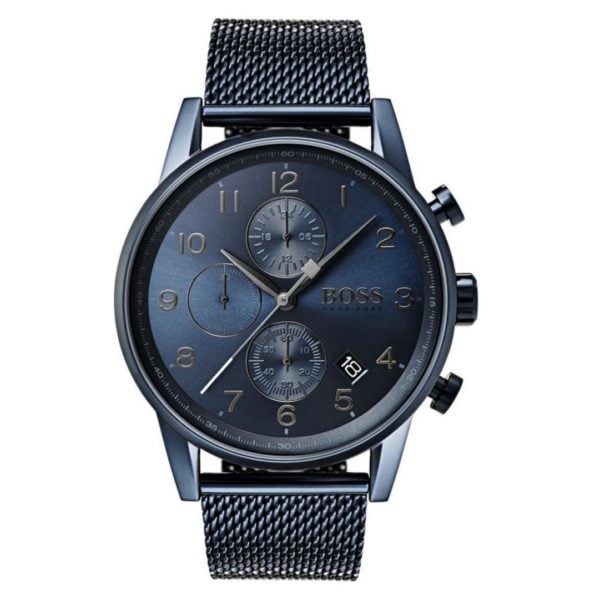 Hugo Boss Navigator Watch For Men with Blue Mesh Bracelet Hugo Boss Navigator Watch For Men with Blue Mesh Bracelet
