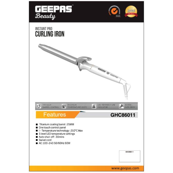 Geepas Curling Iron GHC86011 Geepas Curling Iron GHC86011
