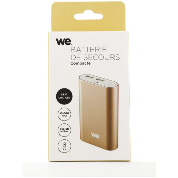 We WEBATT10000COMPO Power Bank 10000mAh 2 USB 2.1A + 1A Compact Gold We WEBATT10000COMPO Power Bank 10000mAh 2 USB 2.1A + 1A Compact Gold