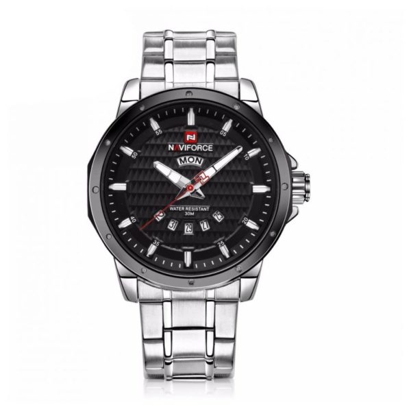 Naviforce Mens Watch Silver Black 9115 Naviforce Mens Watch Silver Black 9115
