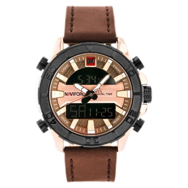 Naviforce Mens Watch Gold Brown NF9116 Naviforce Mens Watch Gold Brown NF9116