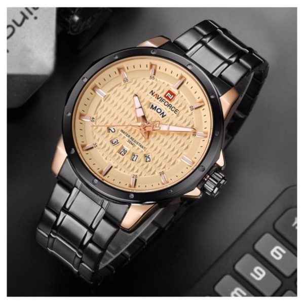 Naviforce Mens Watch Black Gold 9115 Naviforce Mens Watch Black Gold 9115