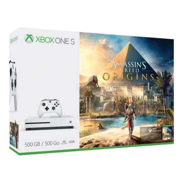Microsoft Xbox One S Console 500GB White With Assassins Creed Origins DLC Game + 1 Month Game Pass DLC Microsoft Xbox One S Console 500GB White With Assassins Creed Origins DLC Game + 1 Month Game Pass DLC
