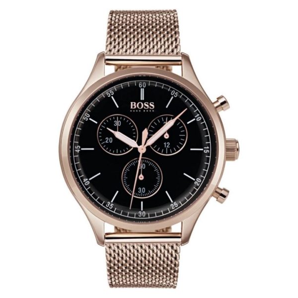 Hugo Boss Companion Watch For Men with Gold Mesh Bracelet Hugo Boss Companion Watch For Men with Gold Mesh Bracelet