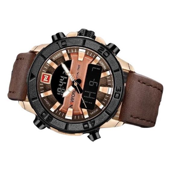 Naviforce Mens Watch Gold Brown NF9116 Naviforce Mens Watch Gold Brown NF9116